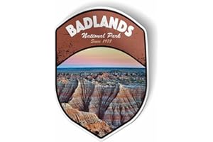 Squiddy Badlands South Dakota National Park - Vinyl Sticker Decal for Phone, Laptop, Water Bottle (3" Tall)