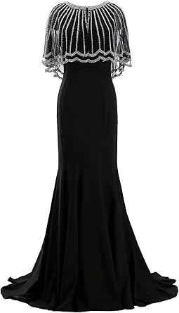 cape evening gown