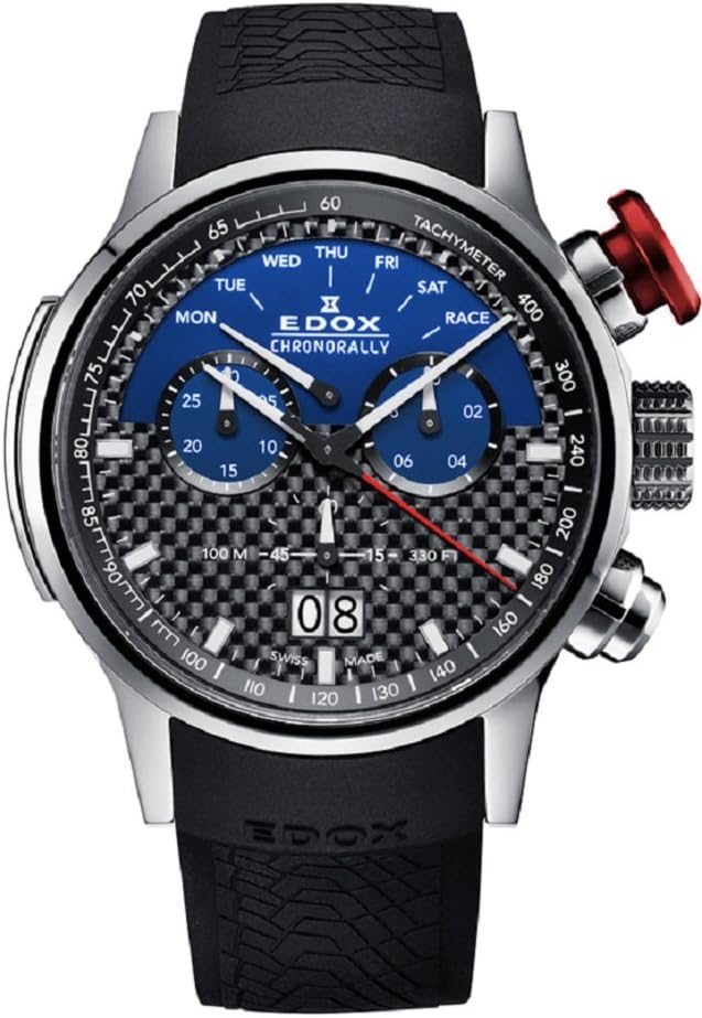Men's 'Chronorally' Swiss Quartz Titanium and Rubber Sport Watch, Color:Black (Model: 38001 TIN1 NBUJ)