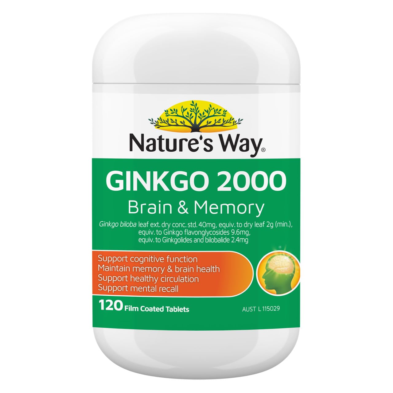 Nature's Way Ginkgo Biloba 2000MG 100+20 Tablets
