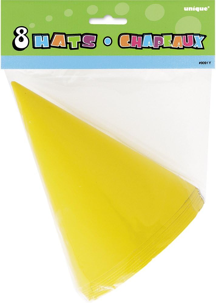 Yellow Party Hats, 8ct: Kitchen & Dining