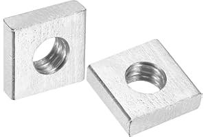 uxcell 10Pcs M5x9mmx3mm Square Nuts, Carbon Steel Zinc Plated Coarse Thread Square Nuts Fasteners for Home Repairs and Profes