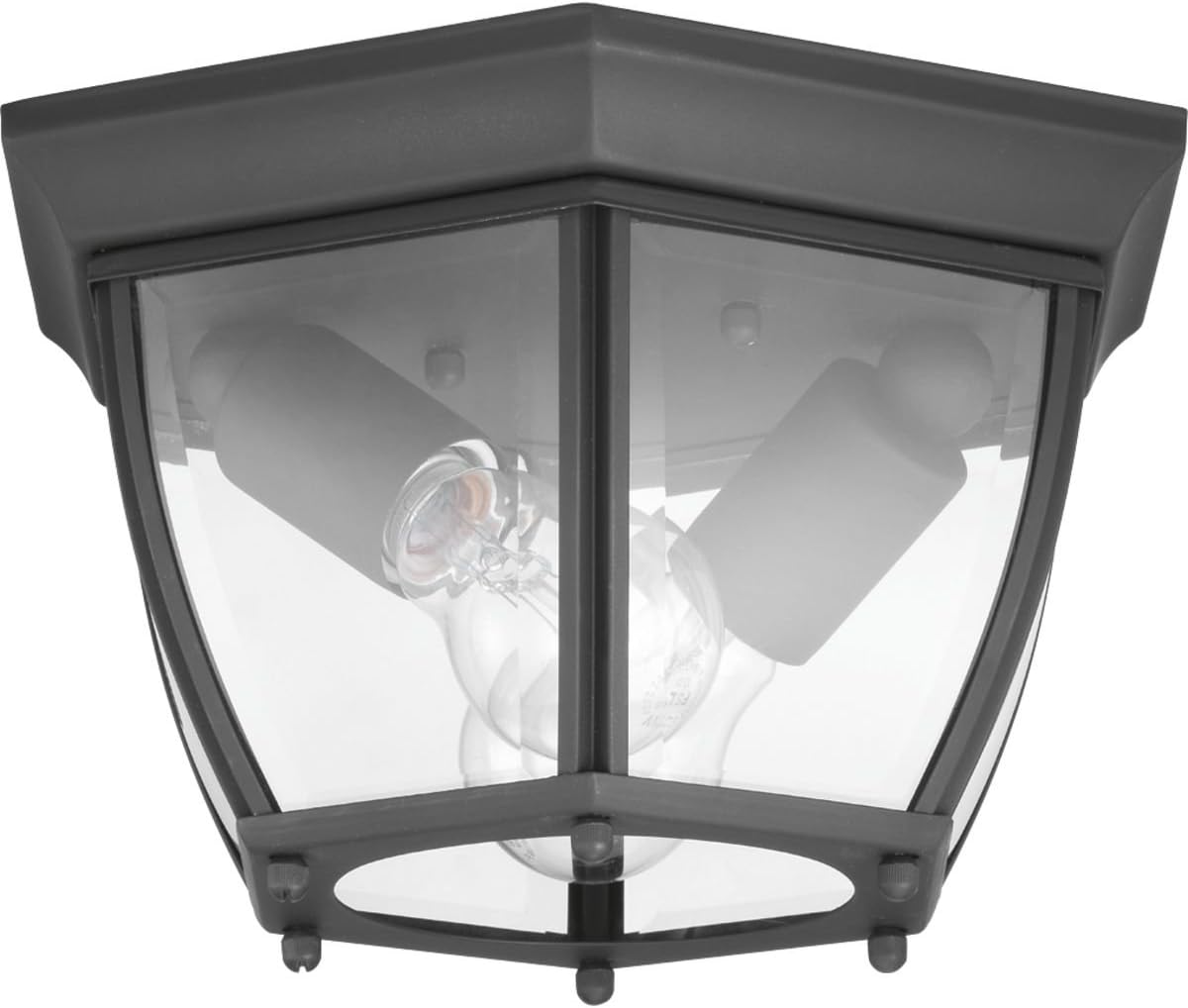 Progress Lighting P550036-031 Two-Lightoutdoor Flush Mount, Black
