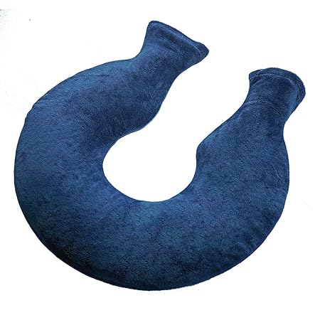Nackenwärmflasche Set mit Flauschbezug, 1.6L U-Form Nackenwärmer Schulter Wärmekissen Erwachsene für Entlasten Hals Nacken Rü