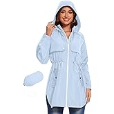 Avoogue Packable Women Waterproof Lightweight Rain Jackets Active Outdoor Hooded Raincoat