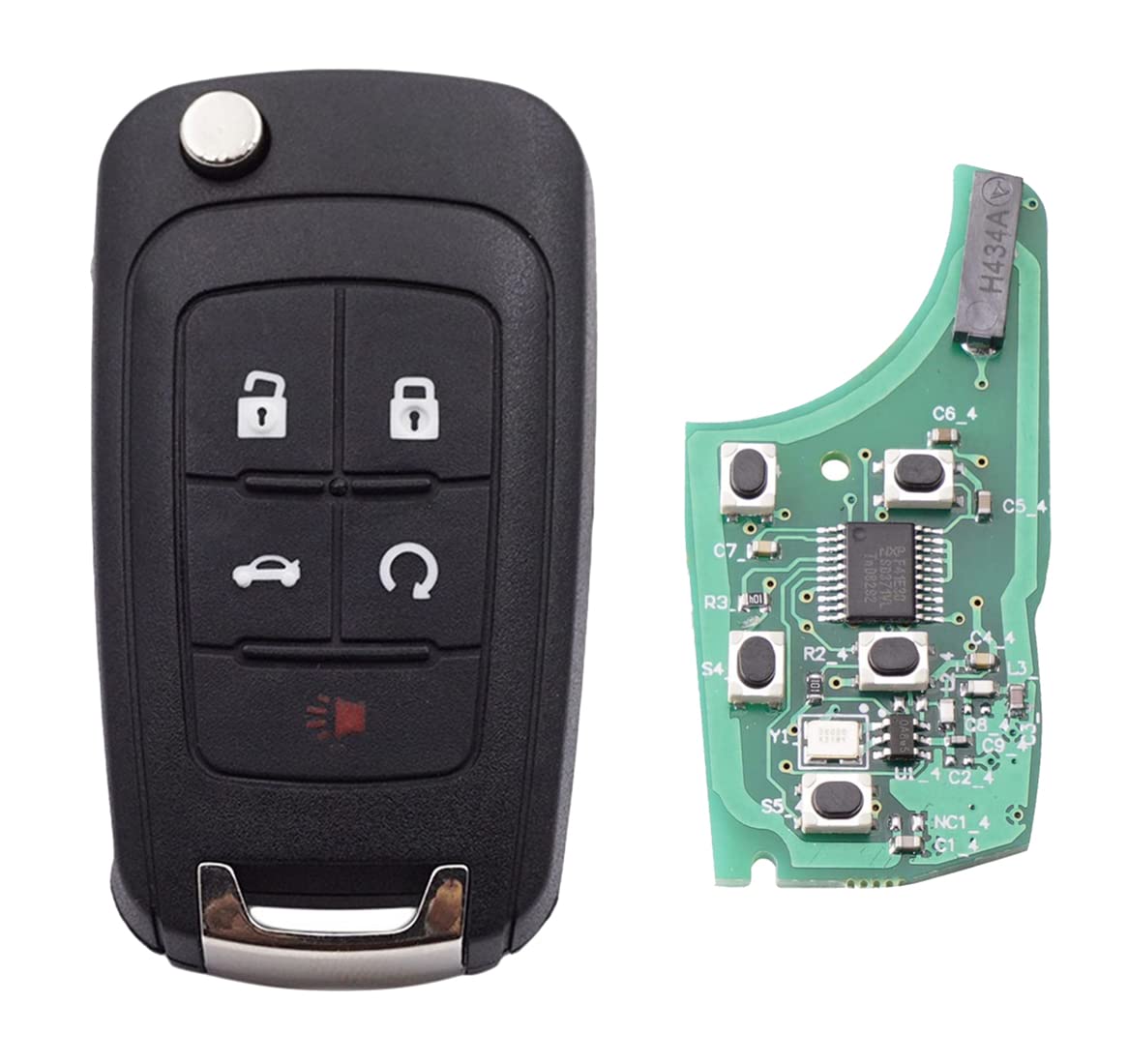 Photo 1 of 5 Buttons Keyless Remote Flip Car Key Fob Fit for Chevy Camaro 2010-2016/Chevy Cruze 2010-2016/Chevy Equinox 2010-2016/Chevy Malibu 2010-2016 FCC OHT01060512 (1)