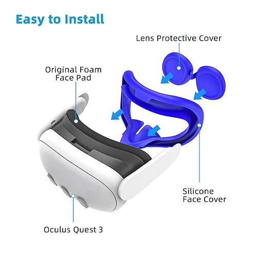 Relohas Deluxe VR Accessories for Meta Quest 3, Safe in Silicone Case  Set for Oculus Quest 3, Include Upgr