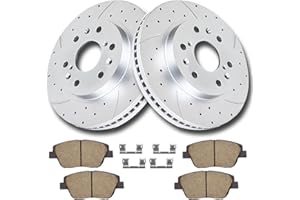Acinoparts Front Brake Kit Drilled and Slotted Brake Rotors Ceramic Brake Pads Fit for CHEVY Avalanche Silverado 1500 Express Suburban Tahoe Cadillac Escalade ESV EXT GMC Sierra Savana Yukon Yukon XL