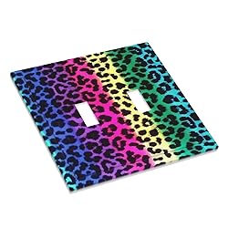 Funky Colorful Leopard Double Toggle Light Switch