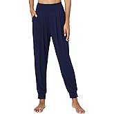 EASWEET Bamboo Viscose Women's Pajama Bottoms Wide Waisted Lounge Pants with Pockets