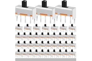 MKBKLLJY 40PCS 5mm High Knob Vertical Micro Mini Slide Switchs SPDT 1P2T 3 Pin 2 Position Latching Toggle Switches ON/Off DC 50V 0.5A SS12F44-G5 with Solder Wire for PCB Panel Mount Circuit Board