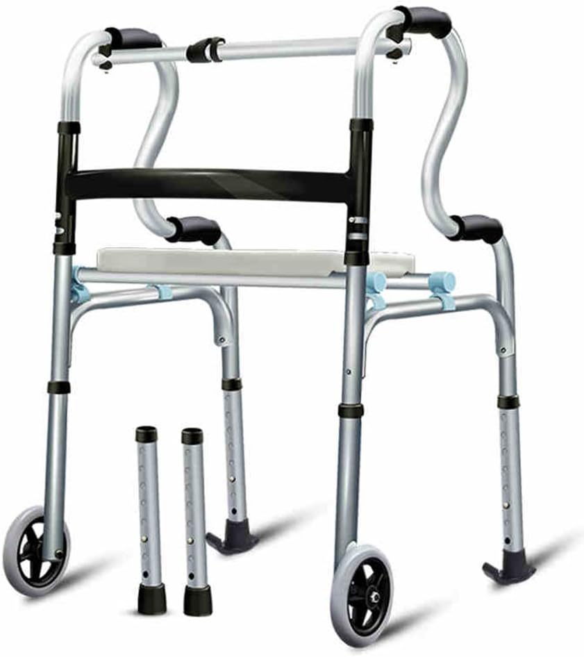 HAIZHEN handrail Armrest Crutches Shower Stool Walking Frame (Wheeled) Adjustable Height Medical Lightweight for Bathroom (Color : B(With wheels))