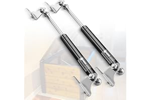 IAQWE 15In 67Lb/300N Gas Spring Struts Lift Supports with L-Type Mounts for RV Bed Tool Box Cabinet Floor Hatch Trash Bin Outdoor Bench (Application: 54-73 lb Lid) 2Pcs