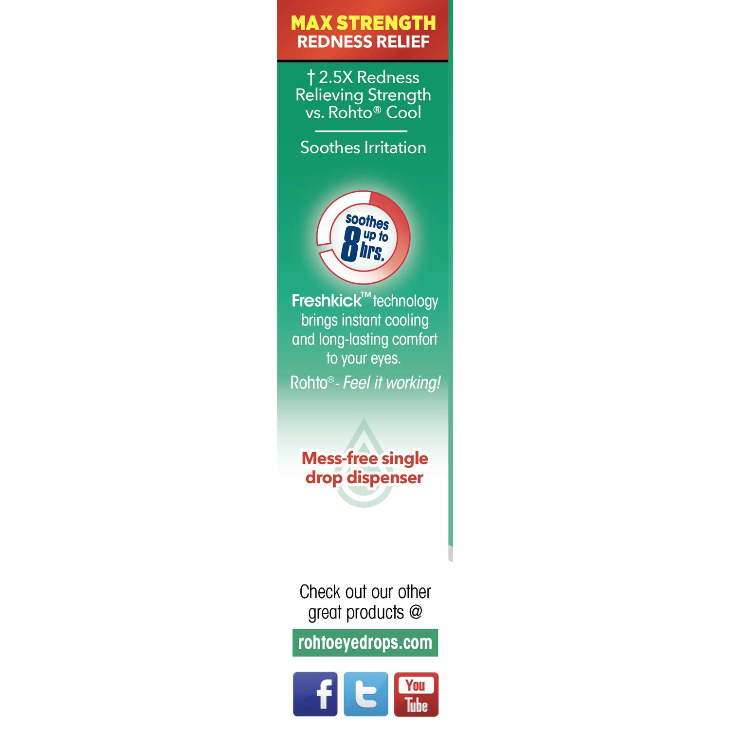 Rohto Cool Max Maximum Redness Relief Cooling Eye Drops 0 4 Ounce