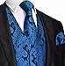 Men's 3pc Paisley Vest NeckTie Pocket Square Set For Suit or Tuxedo