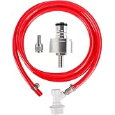 Hgkeke 5.5ft Co2 Gas Line Tubing Kit with Carbonation Cap for Soda Bottle | 5/16'' Co2 Hose, Stainless Steel Carbonator Cap, Ball Lock Quick Disconnect, Easy To Set Up, Leak-Proof, for Homebrewing
