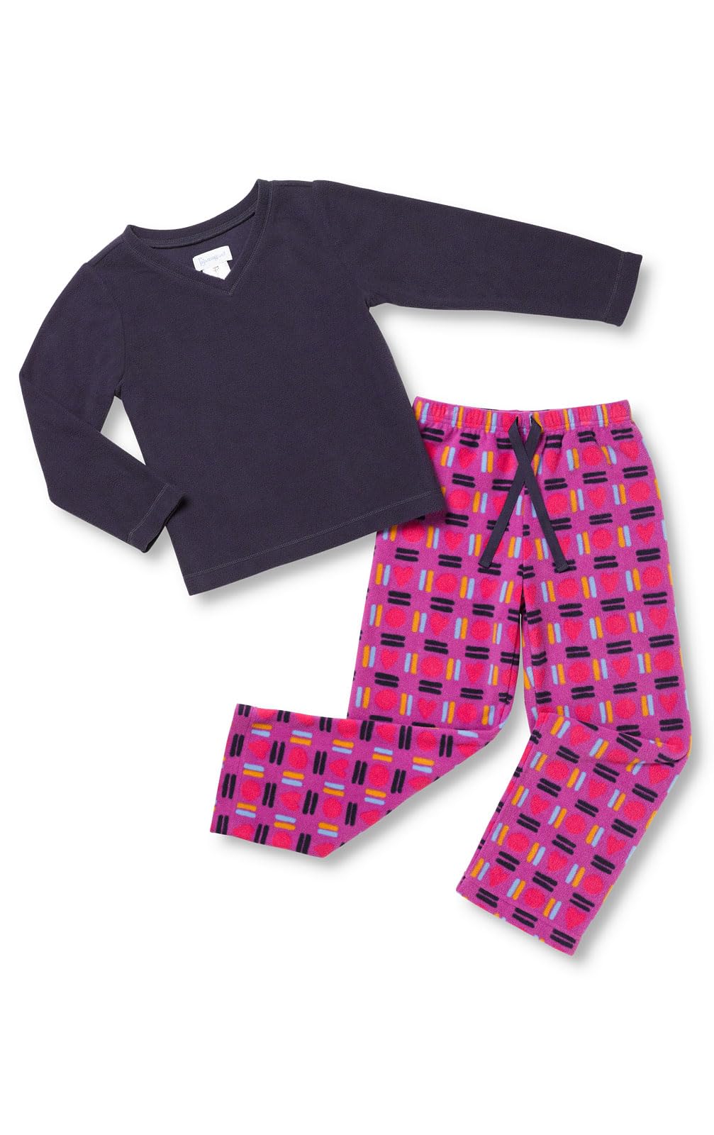 PajamaGram Teen Girl Pajamas - PJ For Girls, Snuggle Fleece, Fuchsia Geo, 6 Image
