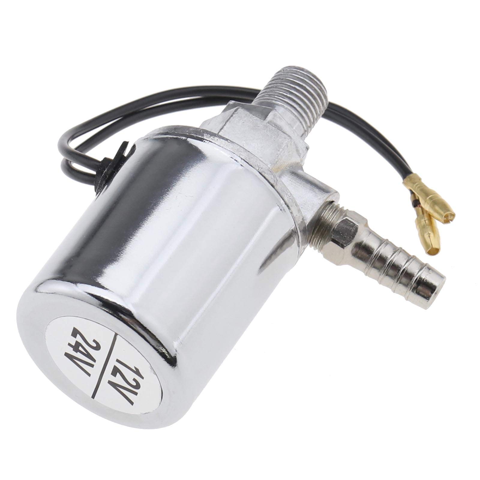 1/4" Universal Van Truck Air Horn Electric Solenoid Valve Chromed 12V/24V