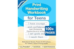 Print Handwriting Workbook for Teens: Improve your printing handwriting & practice print penmanship workbook for teens and tw