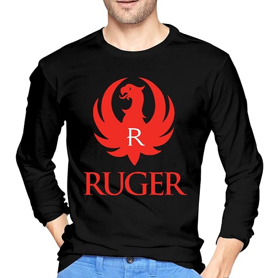 Buy WHFUDSHF Ruger Red Men's Ultra Cotton Long Sleeve TShirts Classic Graphic Tee Active T