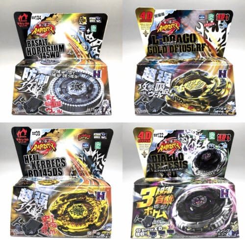MW081 Set Pack of 4 Beyblades - Metal Masters Set 4 Launchers Included