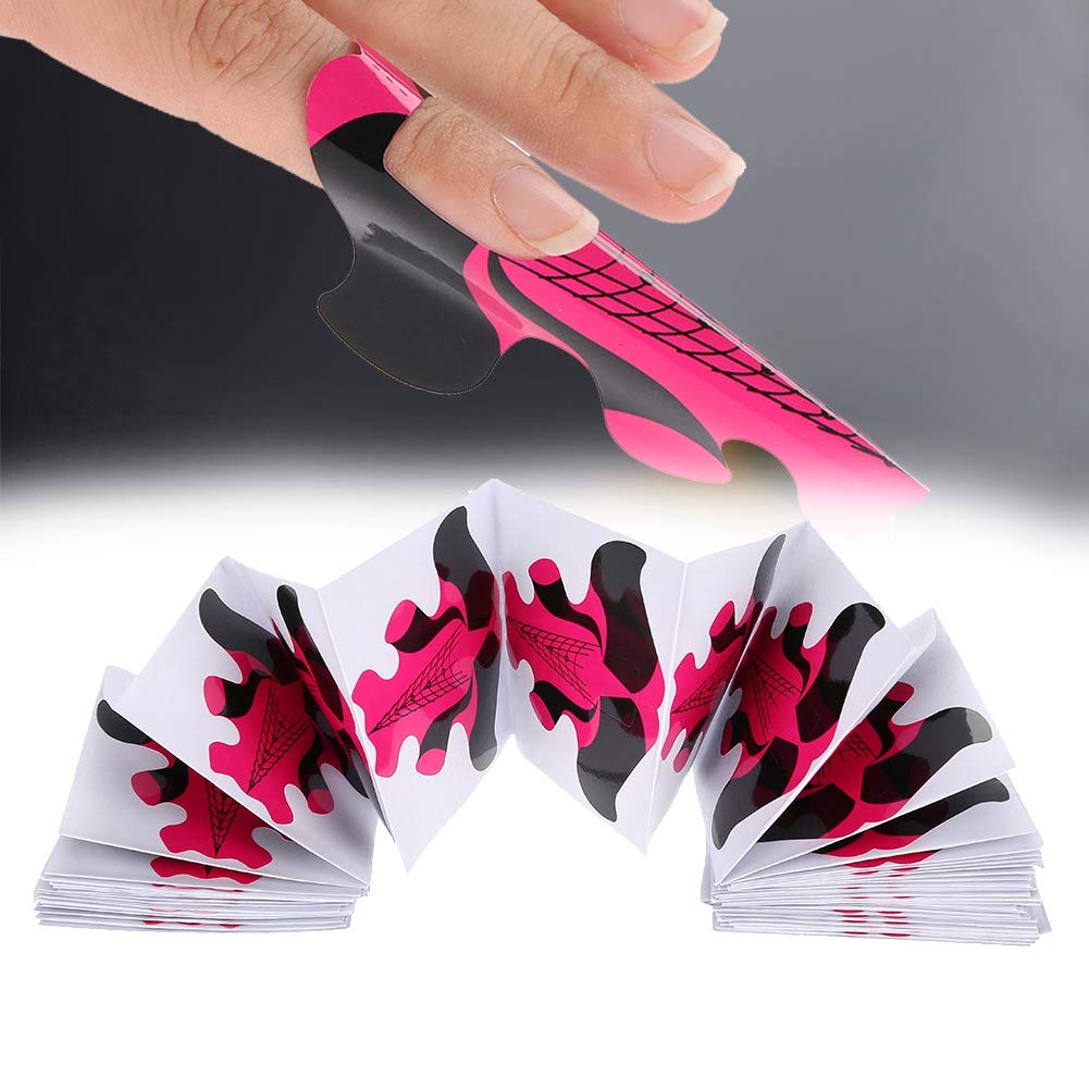 100pcs Nail Forms for Nail Extension UV Builder Gel nail forms, Paper Tray Nail Art Accessories