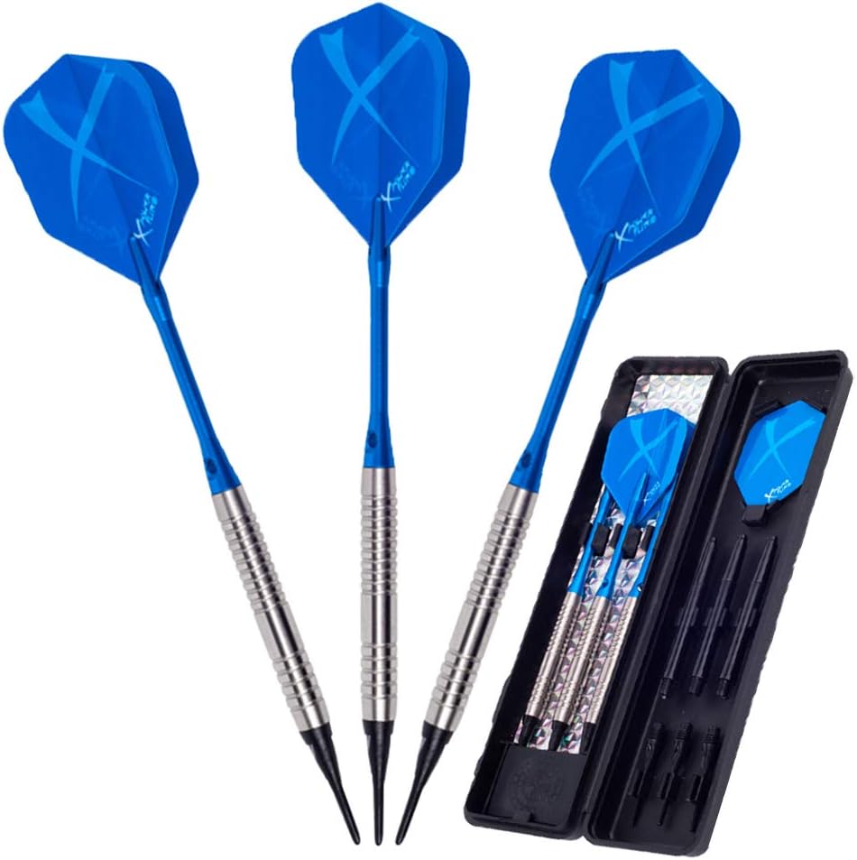 Professional Soft Tip Darts 3Pcs 18G Professional Safe Dart Sets Soft Plastic Tip 90% Tungsten Steel Barrel Aluminum Shaft Electronic Dart Indoor Game