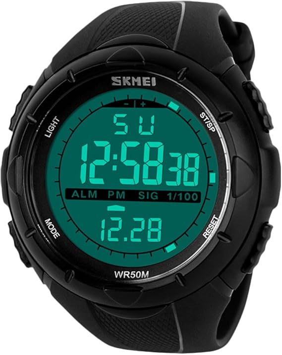 black digital wrist watch