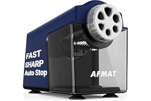 AFMAT Electric Pencil Sharpener Heavy Duty, 6-Hole Classroom Pencil Sharpener for 6-11mm Pencils, Auto Stop Pencil Sharpeners Plug in, 10000 Sharpenings, Save Colored Pencils PSX4
