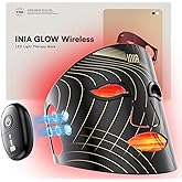 INIA Red Light Therapy Mask for Face, Glow Wireless LED Face Mask Light Therapy with Near-Infrared Red Light (NIR), Rechargeable and Ergonomic Design for Home & Travel