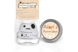 MSEHKM Adopt a Ghost Pet Ghost Tiny Ghost in A Jar-Handmade Crochet Ghost in a Bottle Boo Basket Filler, Desk Buddy, Spirit Companion Gift