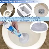 XREXS Toilet Plunger with 2 Suction Cups Large 15cm Small 6.3cm view 4