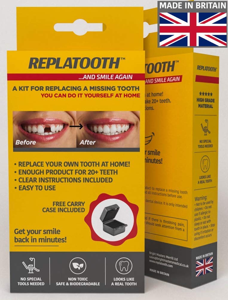 Replatooth Kit to Restore Your Smile with a Temporary Tooth Replacement Solution – Cosmetic Fake Teeth for a Natural Look