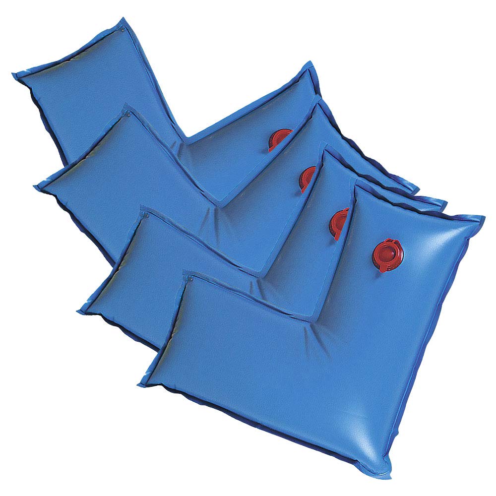 Photo 1 of Robelle 2 ft. Corner 4-Pack Heavy Duty Blue Pool Cover Weights, .33 MM Thick Vinyl, Pool Water Bags, Water Tubes