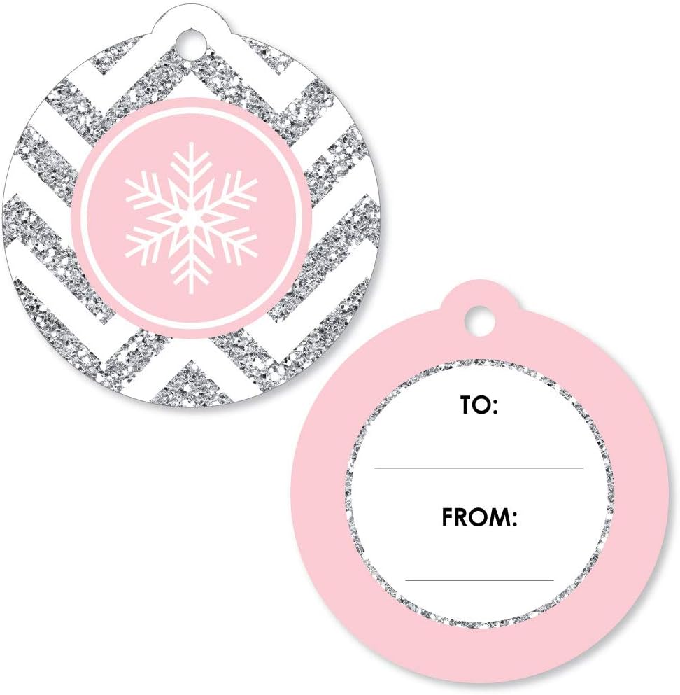 Big Dot of Happiness Pink Winter Wonderland - Holiday Snowflake to and from Favor Gift Tags (Set of 20): Health & Personal Care