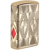 Zippo Luxury Diamond Design Pocket Lighter, Brass, One Size