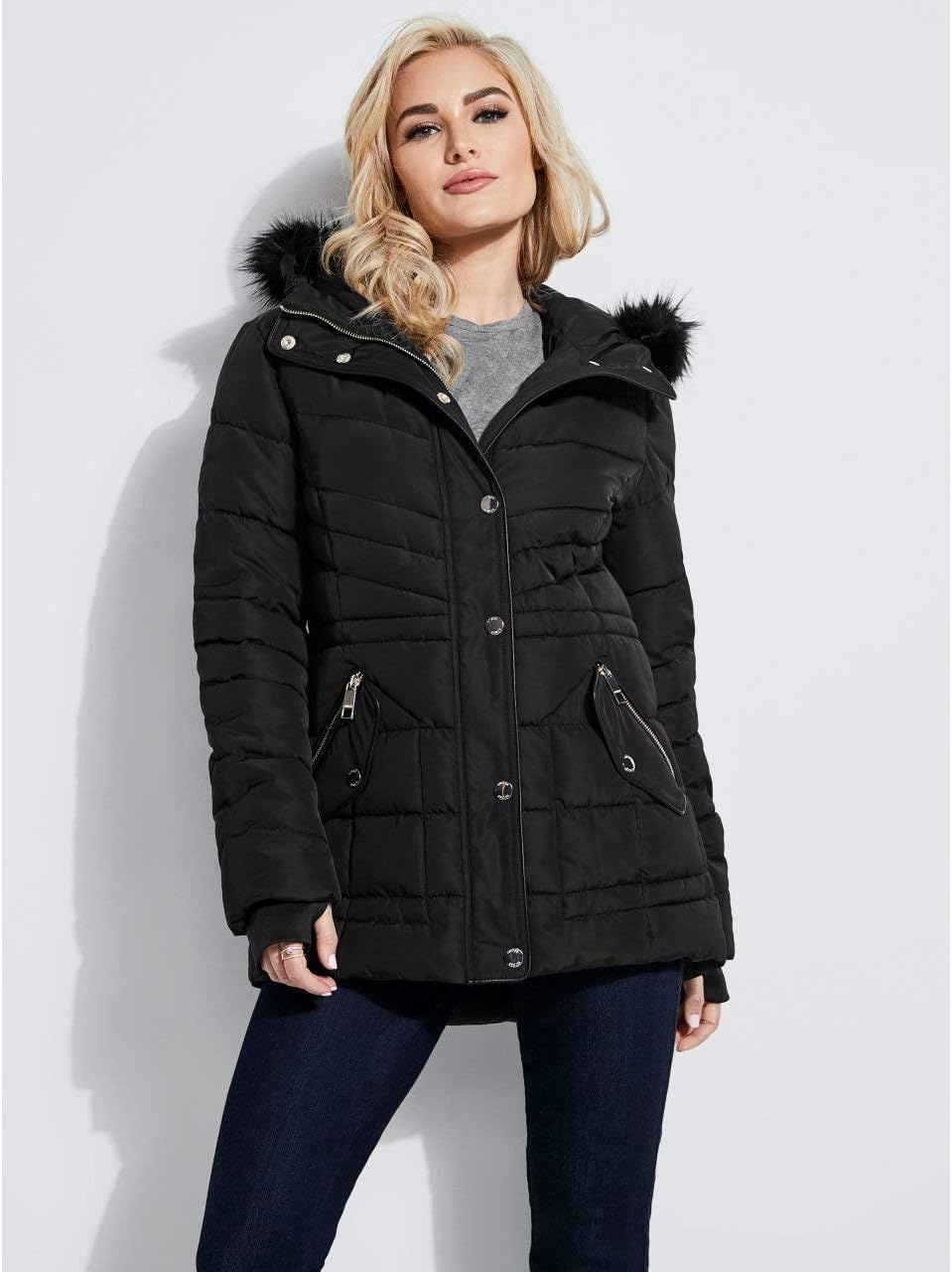 guess mason hooded puffer jacket