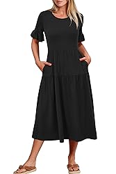 STYLEWORD Womens Summer Dresses Midi Casual Short