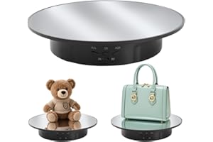 GOHASPW Rotating Display Stand Turntable Stand Spinning Stand for Product Shows White,7.87inch /17.6lbs Max Load,Black Round