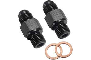 Podavelle 6AN Male Flare to 1/4 NPSM Transmission Cooler Adapter Fitting Aluminum Black Fits TH350 TH400 4L60E 700R4 200-4R TR6060 AOD 4R100 4R70W C5, Pack of 2