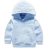 YAGATA Toddler Sweatshirt Boys Girls Cotton Pullover Hoodie Casual Kids Long Sleeve Solid Fall Winter Hooded Tee Tops Blouse