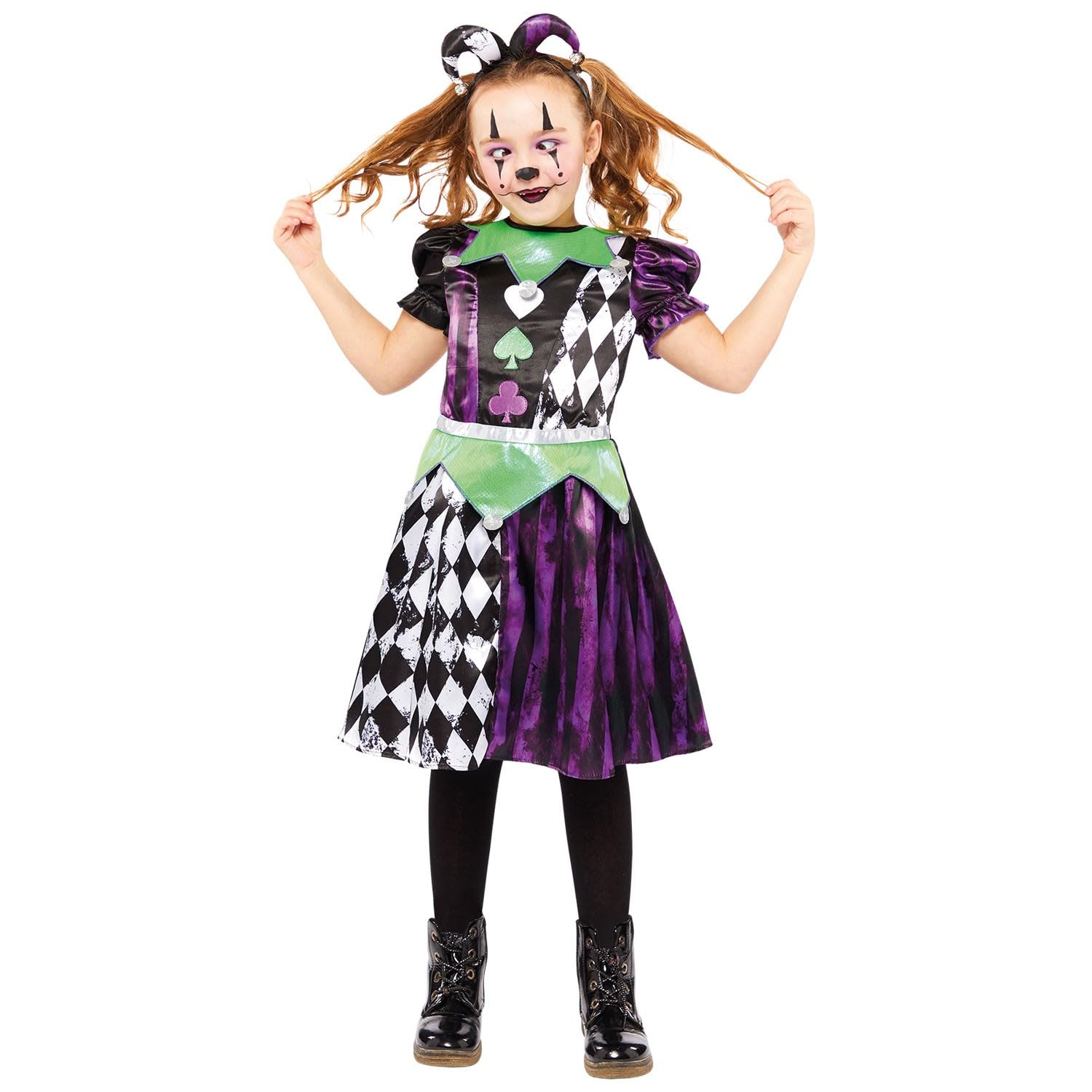(PKT) (9912011) Child Girls Jester Girl Costume (4-6yr)
