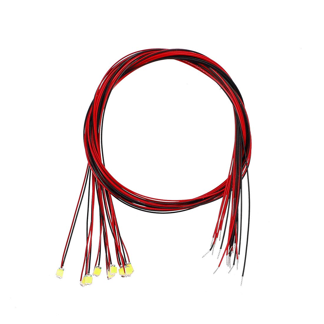 sourcing map 10pcs Prewired 0805 White Surface Mounted Devices LED Light Emitting Diode - DC2.8-3V Micro Soldered Mini LED Light