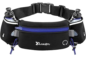 Number-one Running Belt with Water Bottles(2 x 175ML), Hydration Belt Waterproof Waist Pack Bag Fits iPhones Adjustable Sport