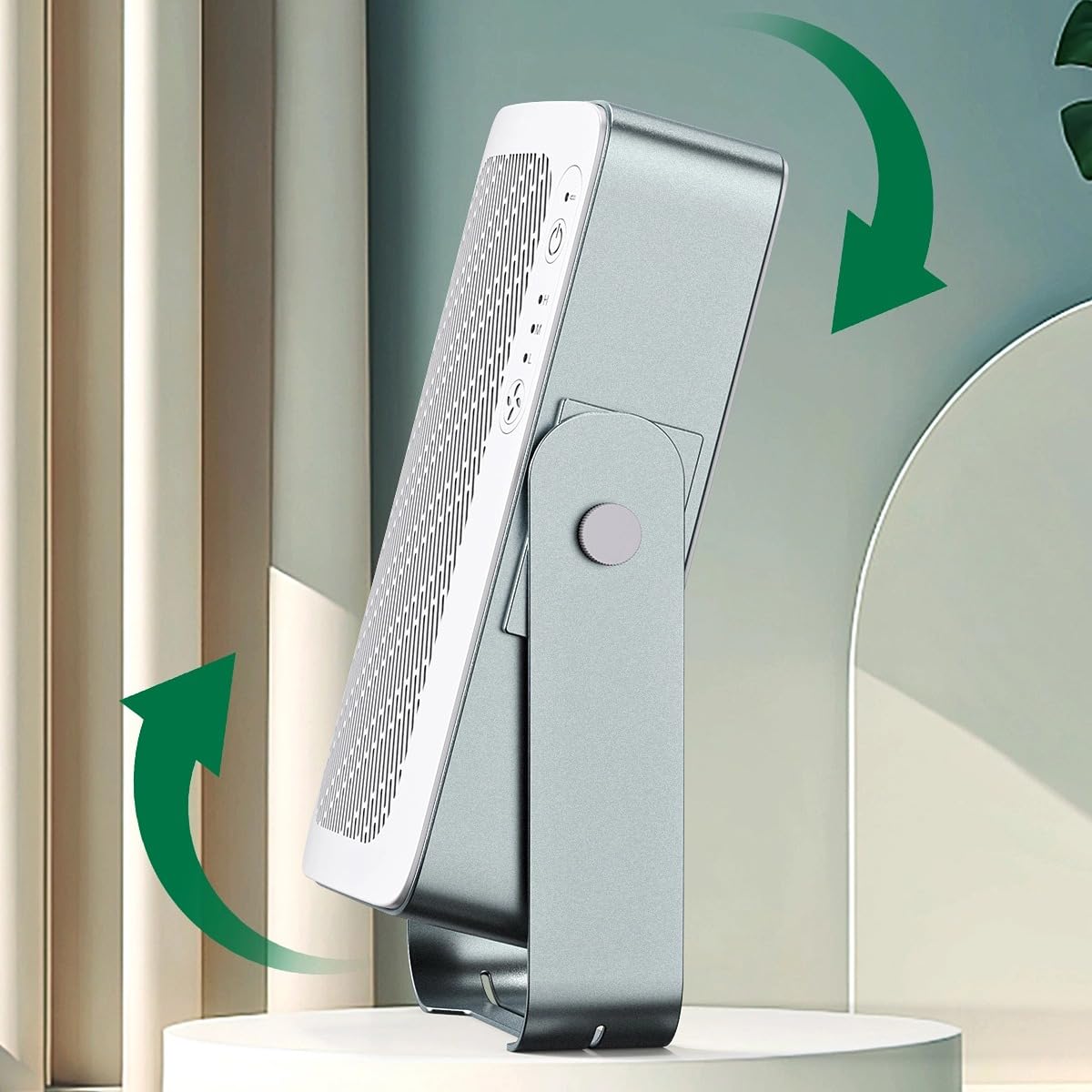 4Lite Personal Laminar Air Purifier: New type of air purifier. Blow laminar, filtrated air stream directly to the face for breathing. Battery built-in, portable.