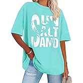 Womens Oversized Tshirt Graphic Tees Crew Neck Summer Short Sleeve Loose Fit Tops