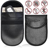 Faraday Cage Shield Car Key Fob Signal Blocking Pouch Bag, Faraday Bag Rfid Key Fob, Fob Guard Keyless Entry Remote Rfid, Antitheft Lock Devices, Car Key Protector WIFI/GSM/LTE/NFC/RF Blocker (2 Pack)