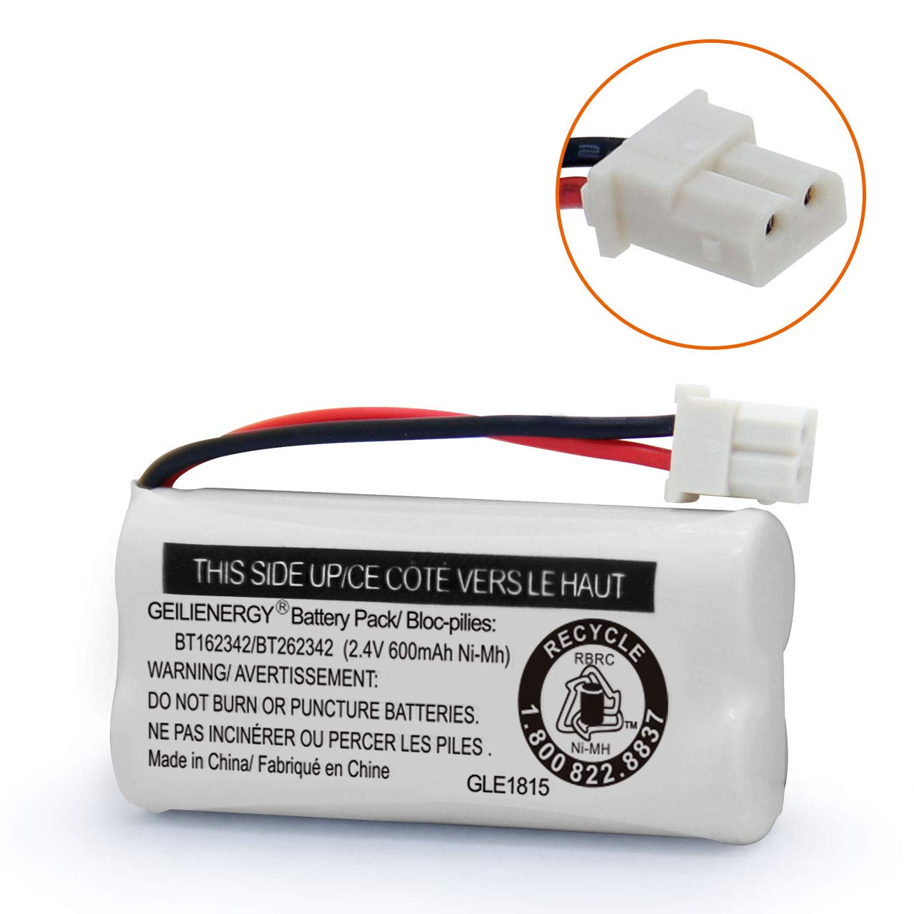GEILIENERGY Replacement Battery BT162342 / BT262342 BT166342/BT266342 BT183342/BT283342 Compatible for Cordless Telephones CS6114 CS6419 CS6719 EL52300 CL80111(Pack of 2)
