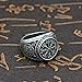 GuoShuang Nordic Pagan Triskele Helm Aegishjalmur Futhark Viking Stave Runic Amulet Ring