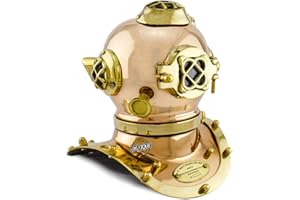 ANTIQUE VIBES U.S Navy Marine Scuba Diving Divers Brass Copper Finish Helmet Shelf/Desktop Christmas Decoration Gift